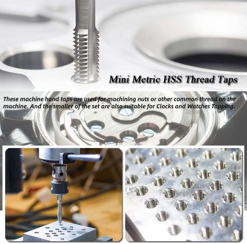 fixinus Store 7 Piece Metric Thread Tap Set, HSS Tapping Tool Set M3 M4 M5 M6 M8 M10 M12 Hand Tap Set - Image 4